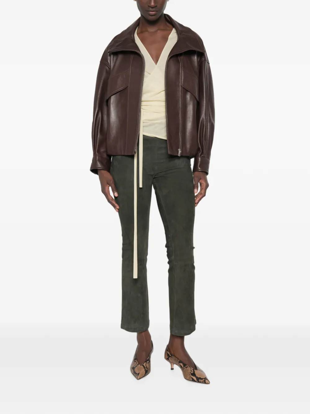 Arma Zaragoza leren broek Groen