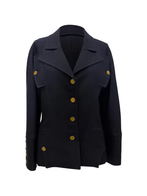 CHANEL Pre-Owned gold-button skirt suit