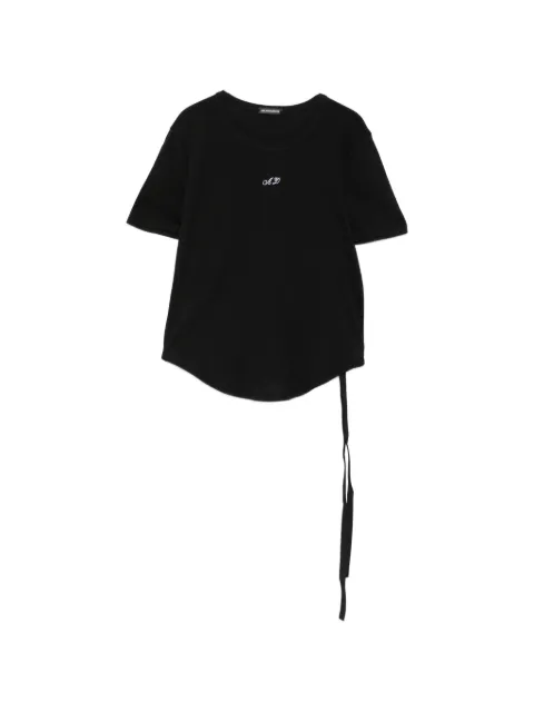 Ann Demeulemeester logo-embroidered ribbon-detail T-shirt