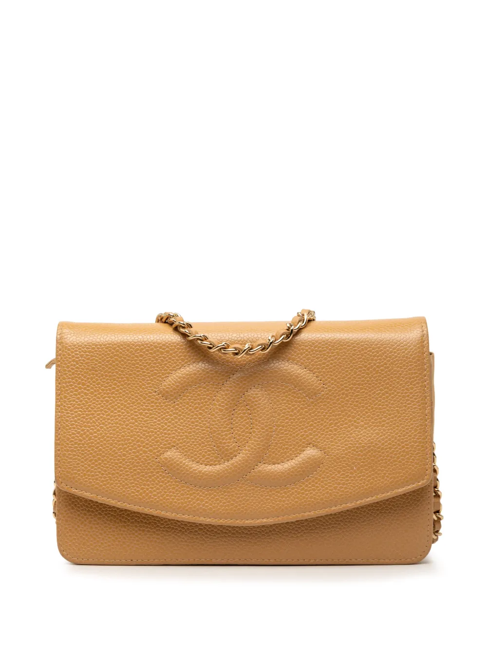 CHANEL Pre-Owned 2003-2004 CC Caviar Wallet On Chain crossbody bag - Toni neutri