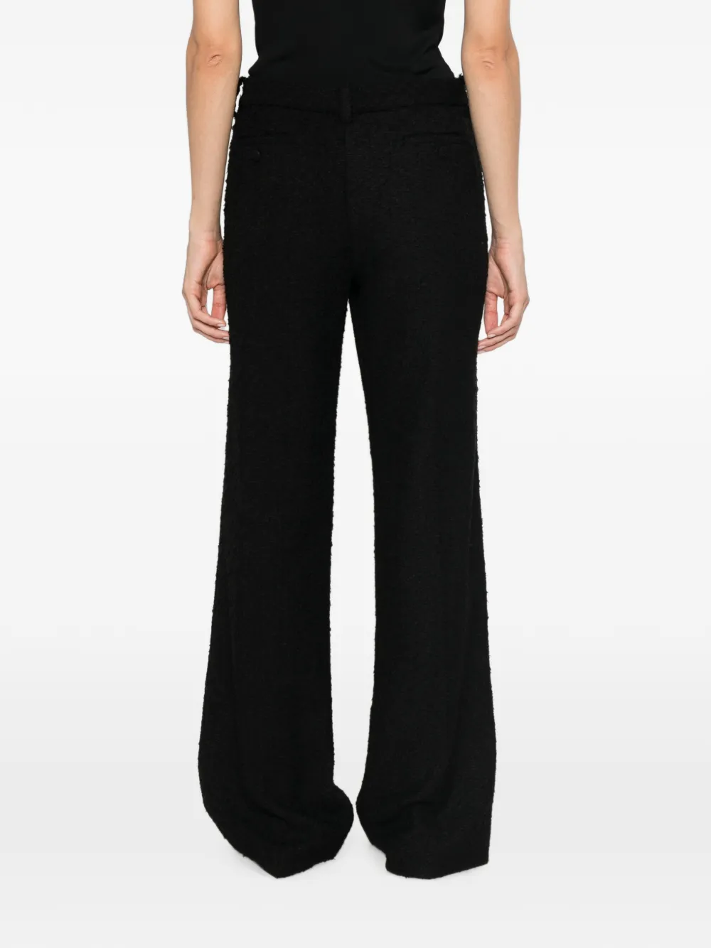Magda Butrym Bouclé-knit Wide-leg Trousers in Green, view 4