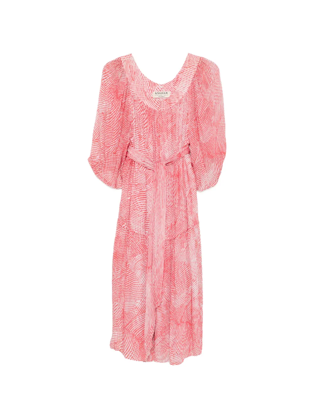 A.N.G.E.L.O. Vintage Cult 1970s abstract-print belted midi dress - Rosso