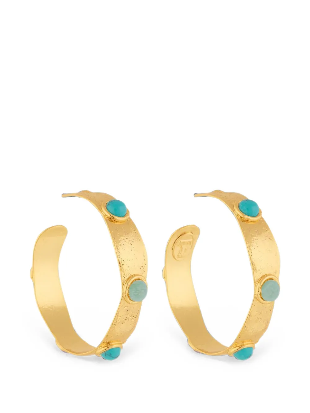 Sylvia Toledano Bianca turquoise-embellished hoop earrings - Oro