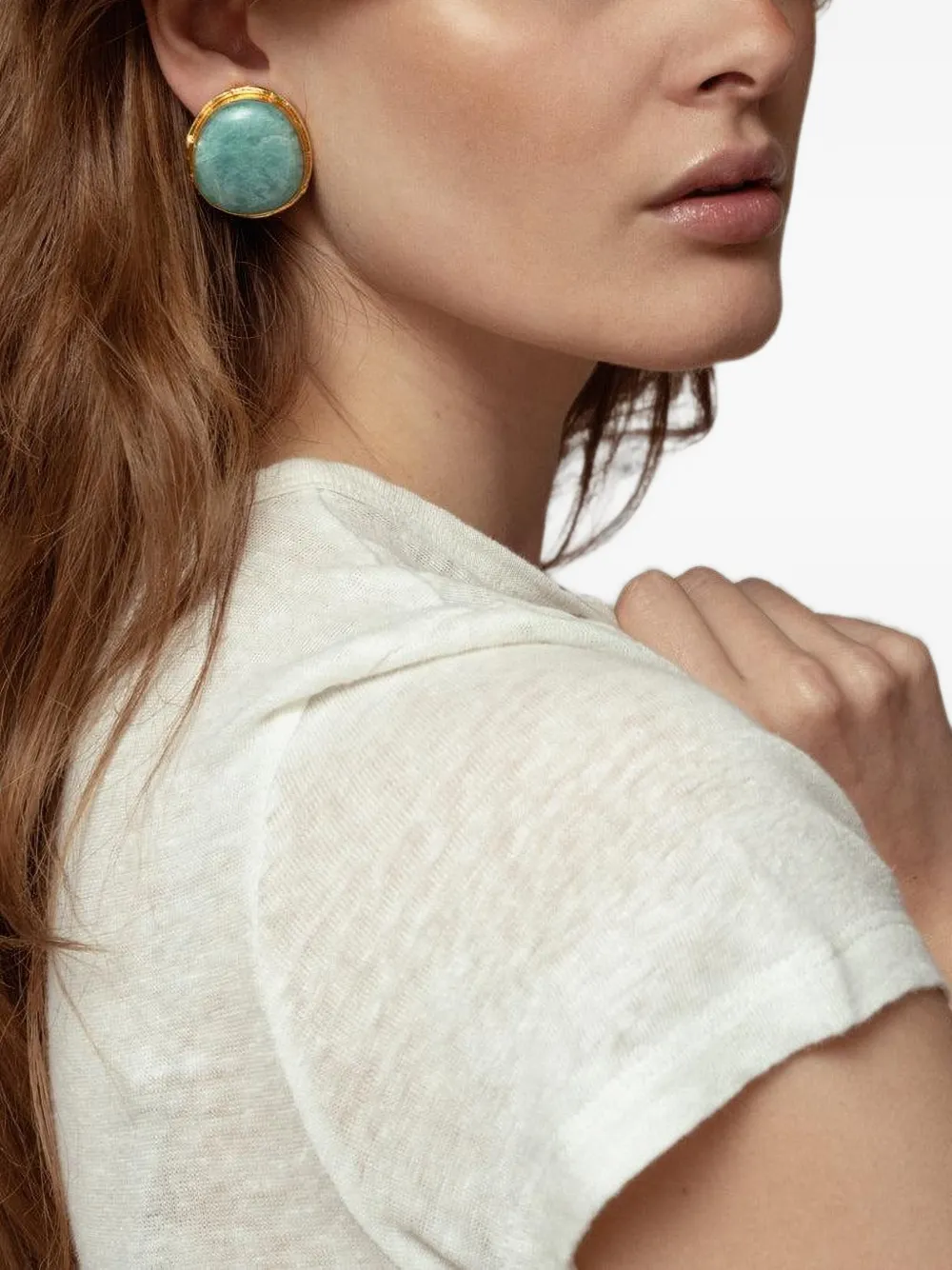 Sylvia Toledano Amazonite Macaron earrings - Oro