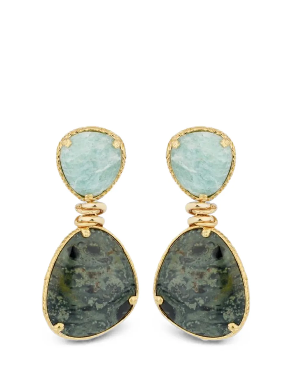 Gas Bijoux Silia amazonite and jasper earrings - Oro