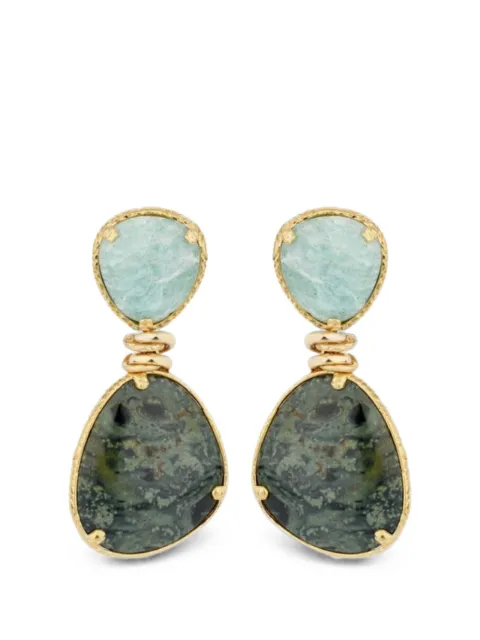 Gas Bijoux Silia amazonite and jasper earrings