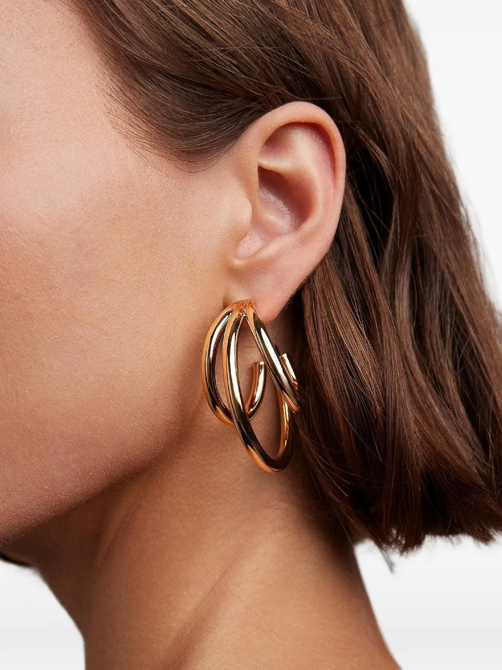Jennifer Fisher Triple Lilly Baby hoop earrings - Gold