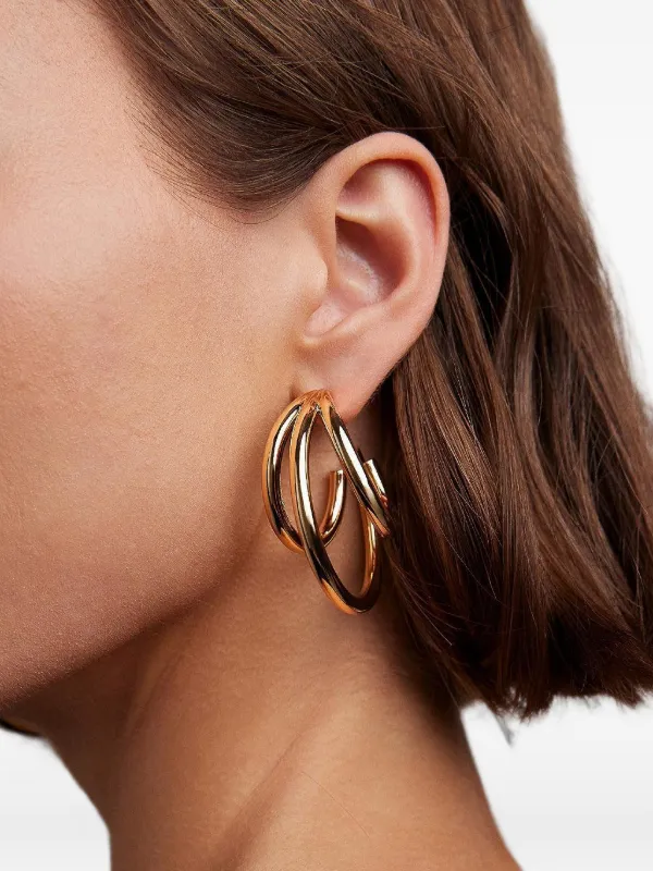 Jennifer Fisher Triple Lilly Baby Hoop Earrings in Gold