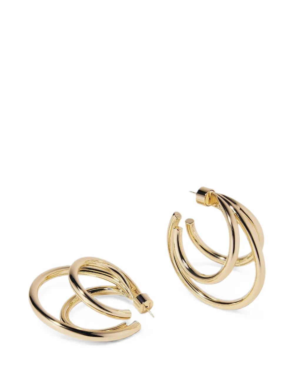 Jennifer Fisher Triple Lilly Baby Hoop Earrings in Gold, view 3