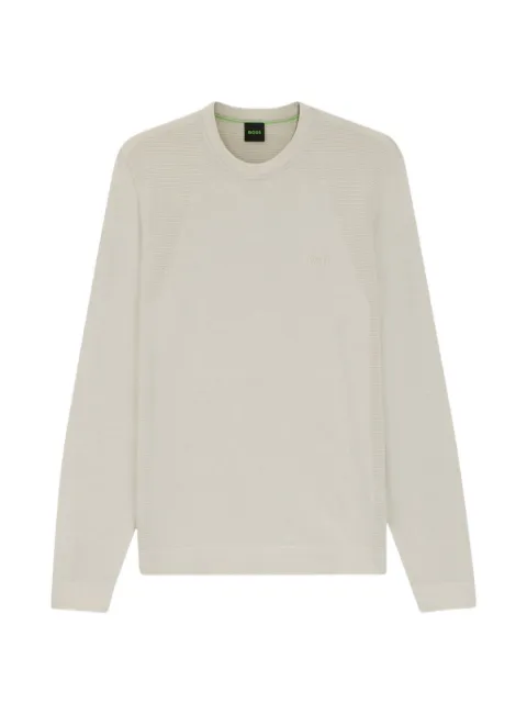 BOSS textured-panel raglan-sleeve sweater