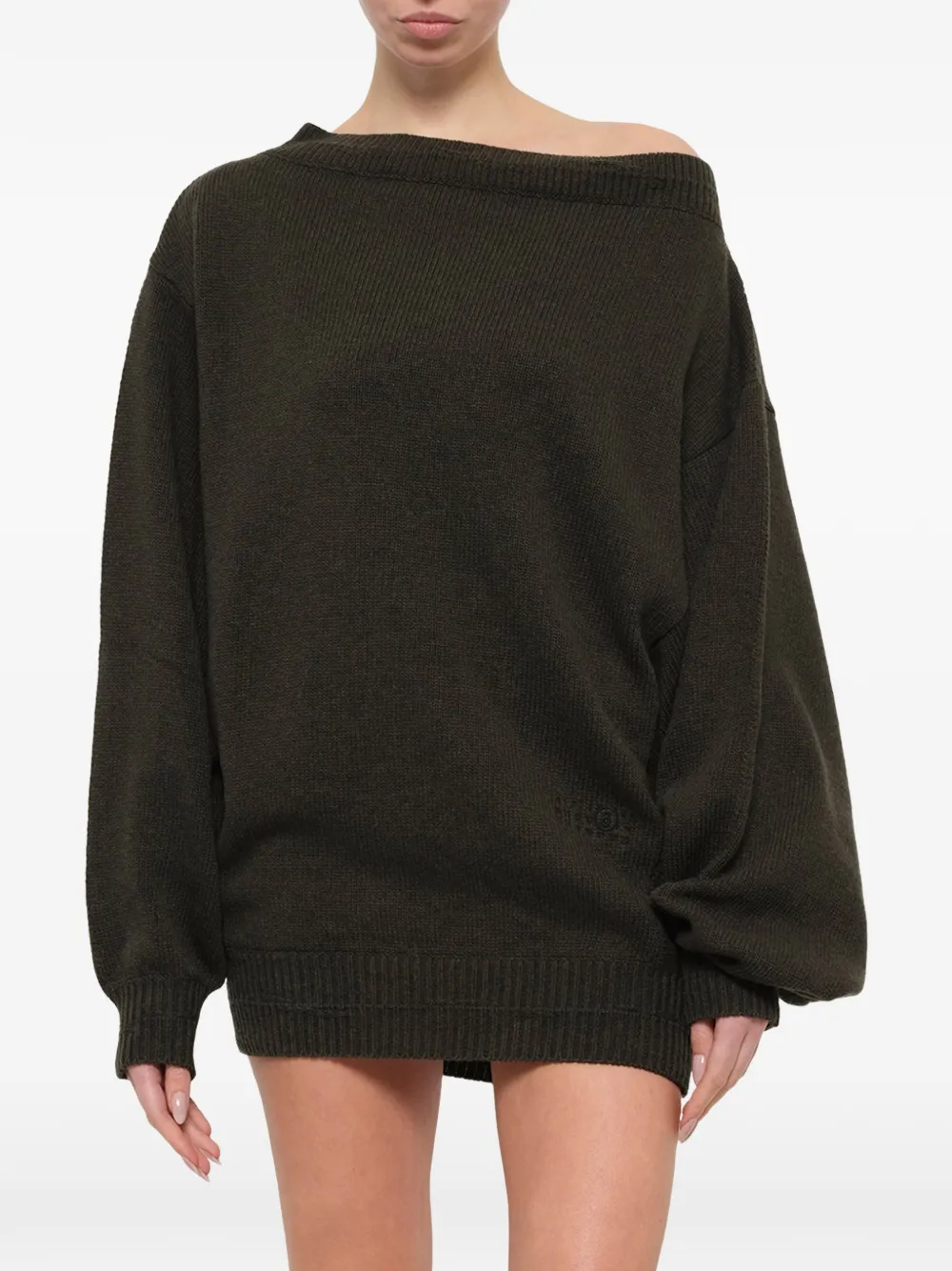 MM6 Maison Margiela Gauge 5 mini-jurk in kaki Groen