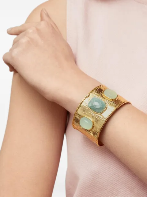 Sylvia Toledano Empire amazonite and onyx cuff bracelet