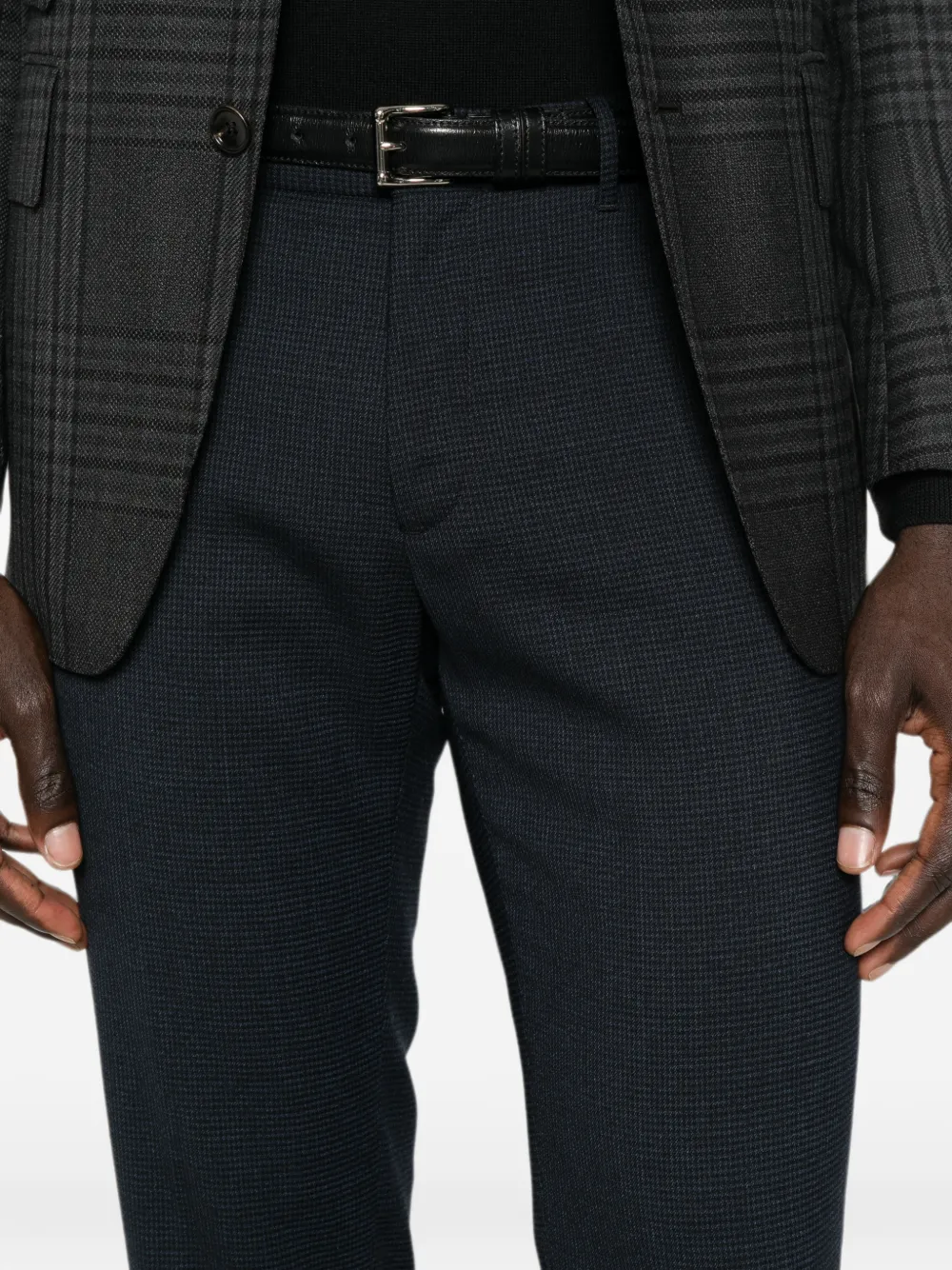 Incotex micro-patterned trousers Blauw