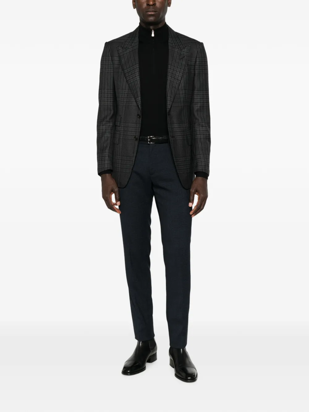 Incotex micro-patterned trousers Blauw