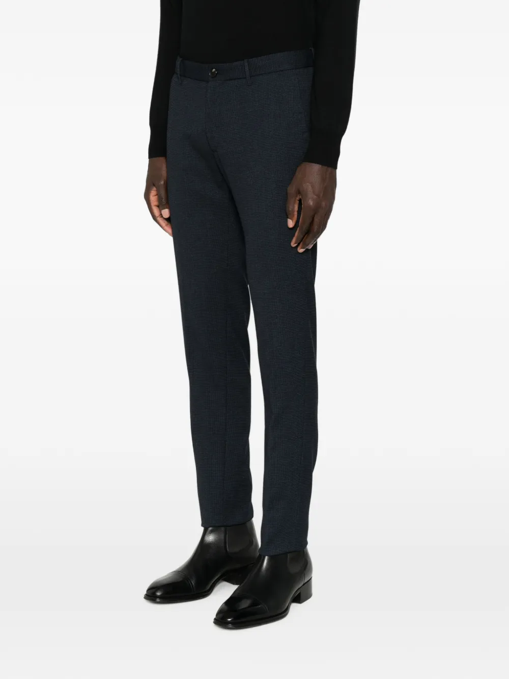 Incotex micro-patterned trousers Blauw