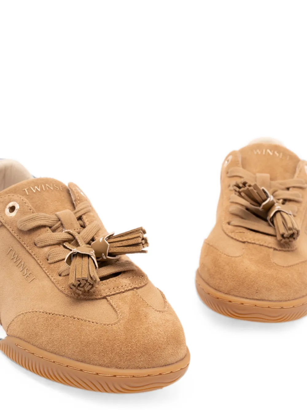 TWINSET tassel-detail suede sneakers Beige