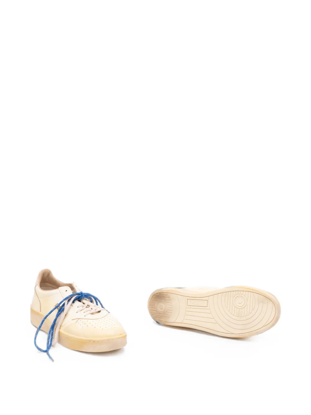 Autry Medalist distressed leather sneakers Wit