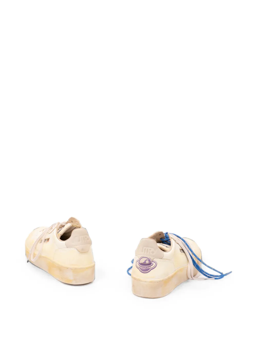 Autry Medalist distressed leather sneakers Wit