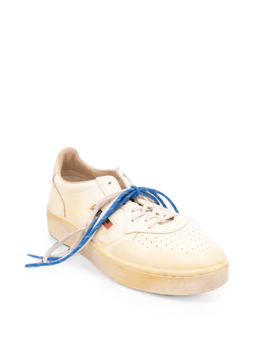Autry Medalist distressed leather sneakers Wit