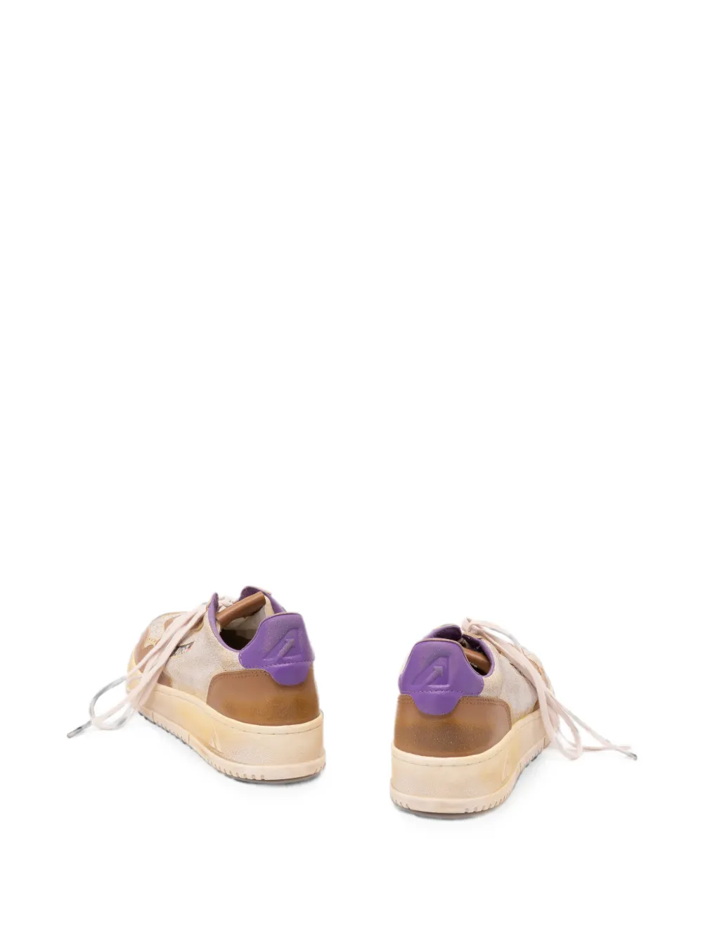 Autry Medalist distressed leather sneakers Wit