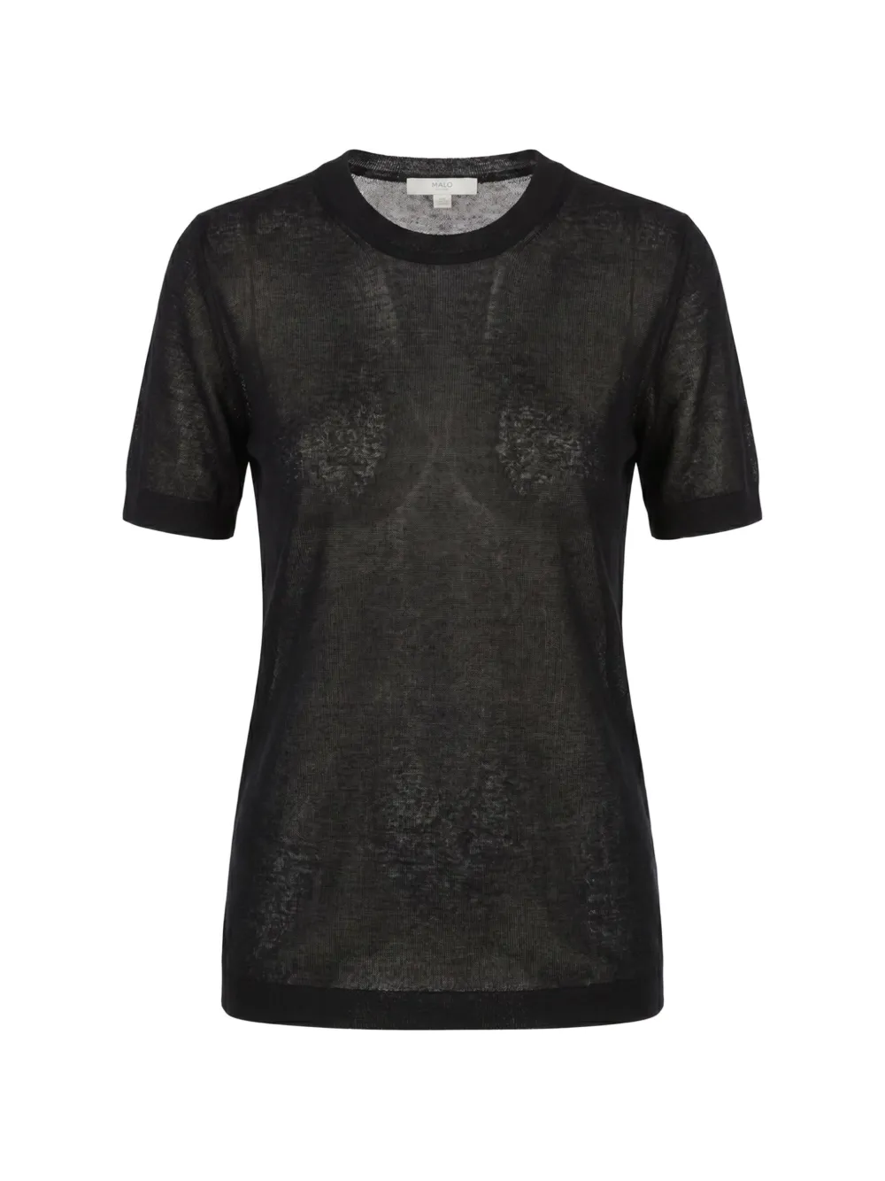Malo fine-knit cashmere T-shirt - Nero