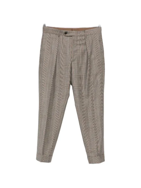 Berwich check-pattern pleated trousers