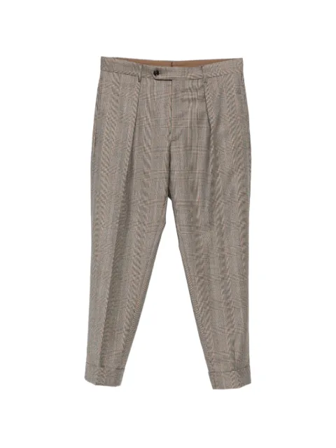 Berwich check-pattern pleated trousers