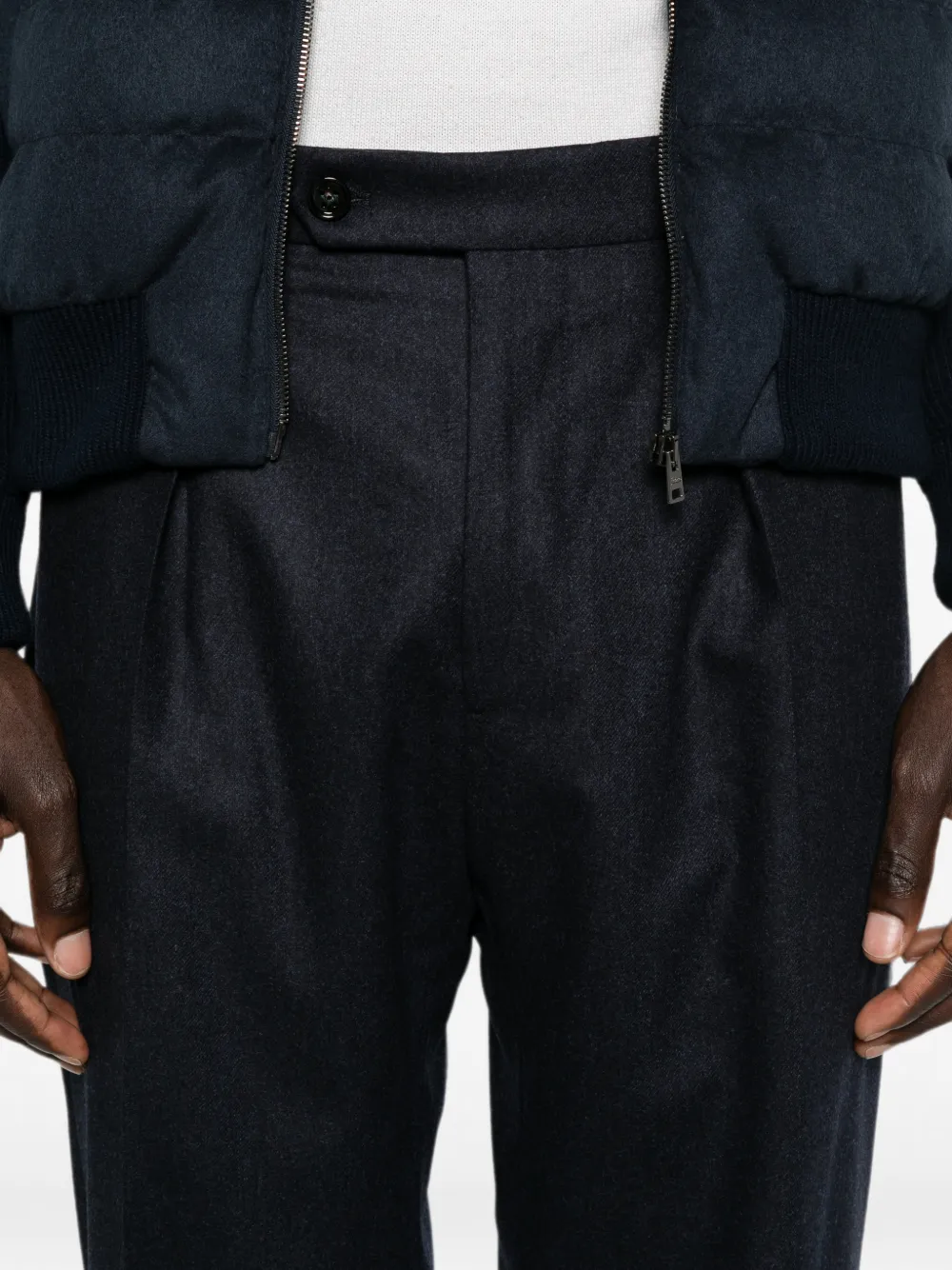 Berwich Wollen plooibroek Blauw