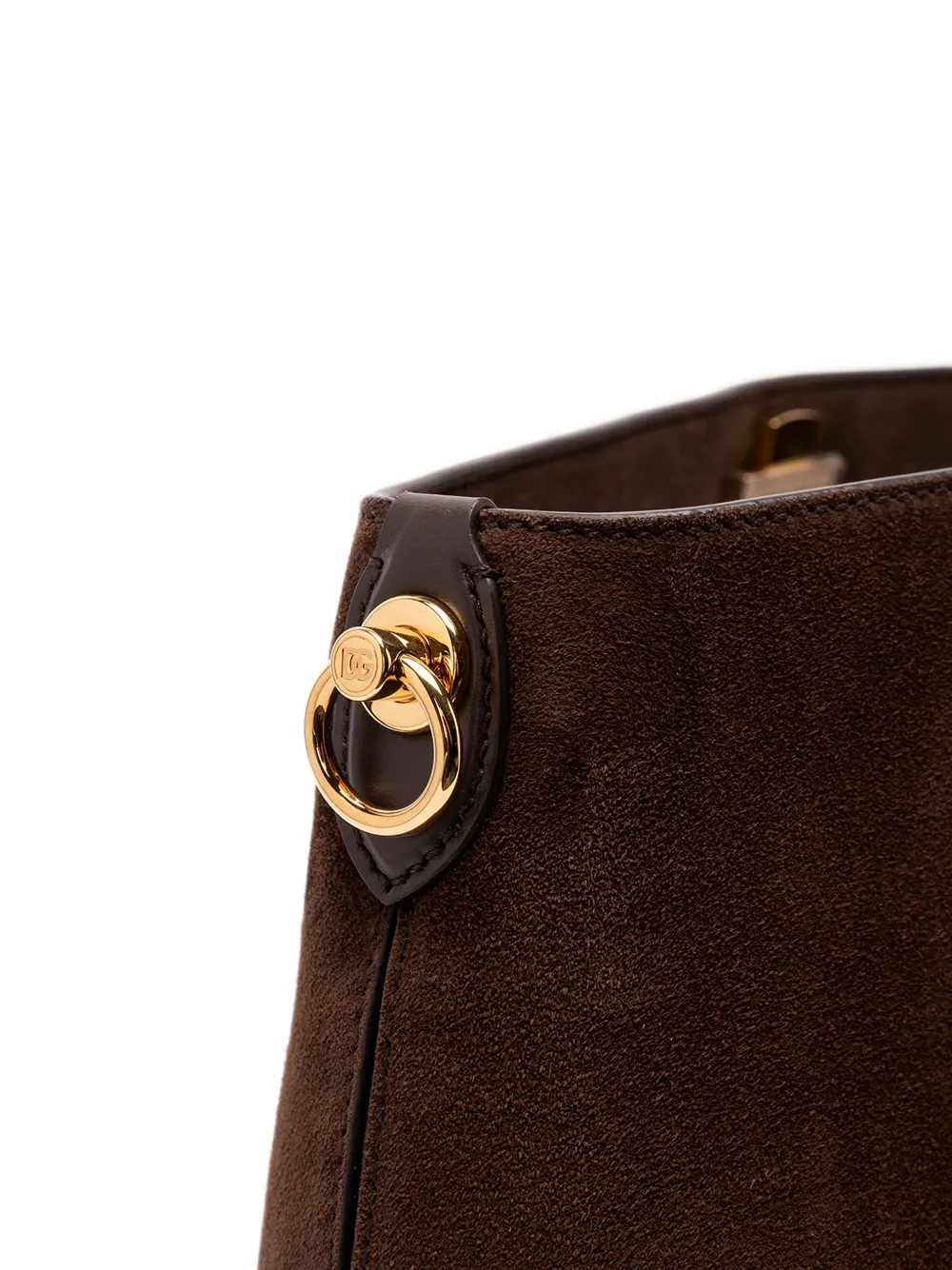 Dolce & Gabbana Grote Vittoria suède crossbodytas Bruin