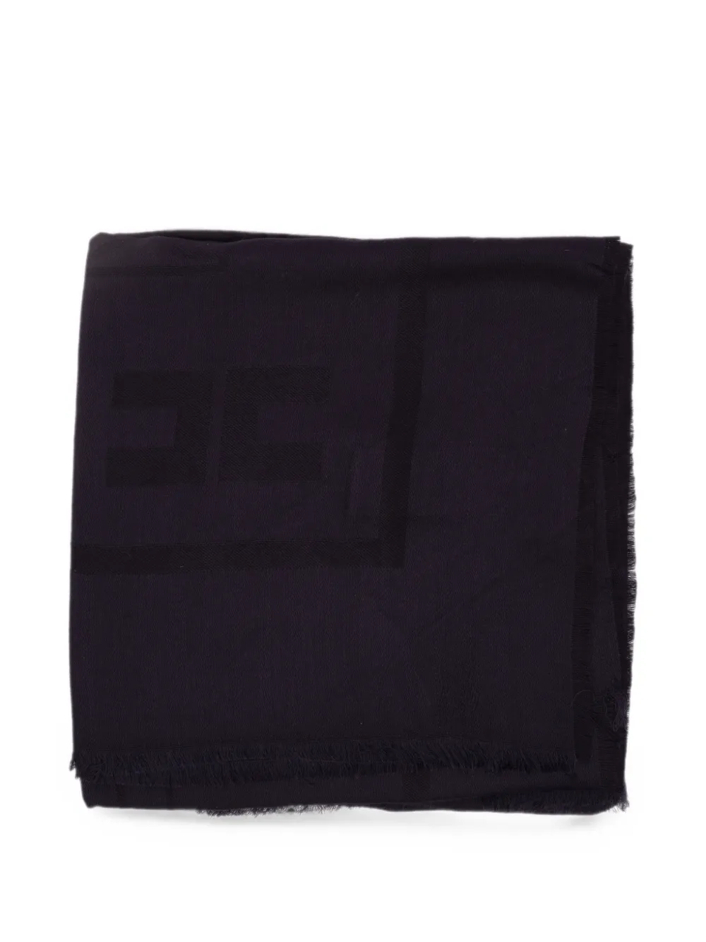 Elisabetta Franchi logo-jacquard frayed scarf - Blu