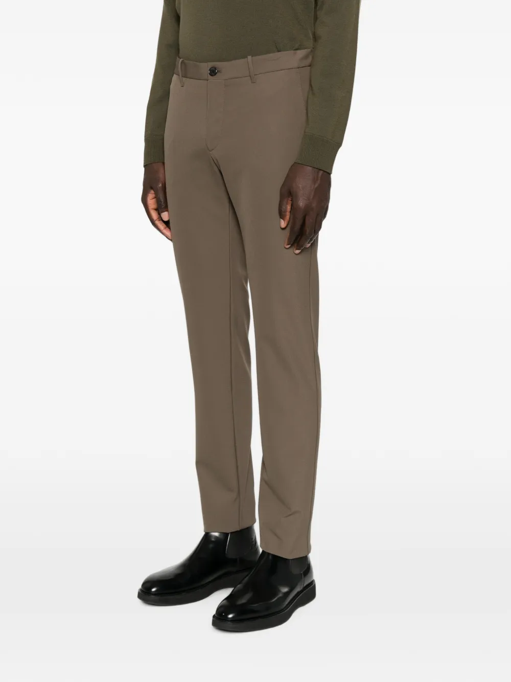 Incotex Broek met ritssluiting en riemlus Beige