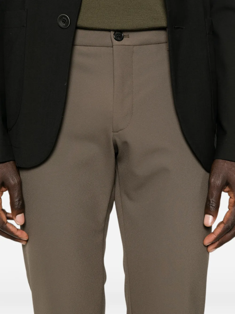Incotex Broek met ritssluiting en riemlus Beige