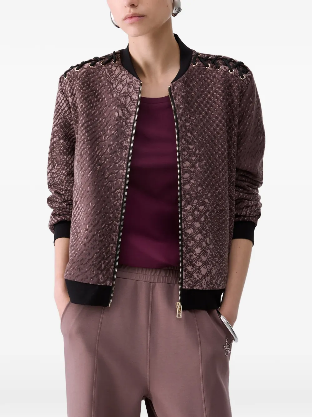 LIU JO Sweater met veters Bruin