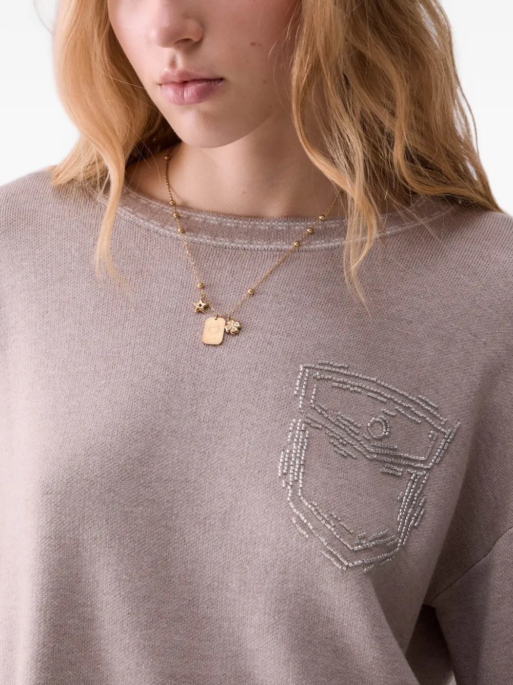 LIU JO Trui met stiksels Beige
