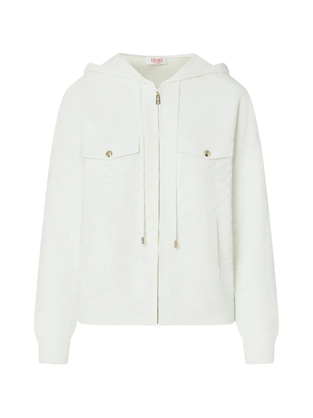 LIU JO hooded zip-up sweater - Bianco
