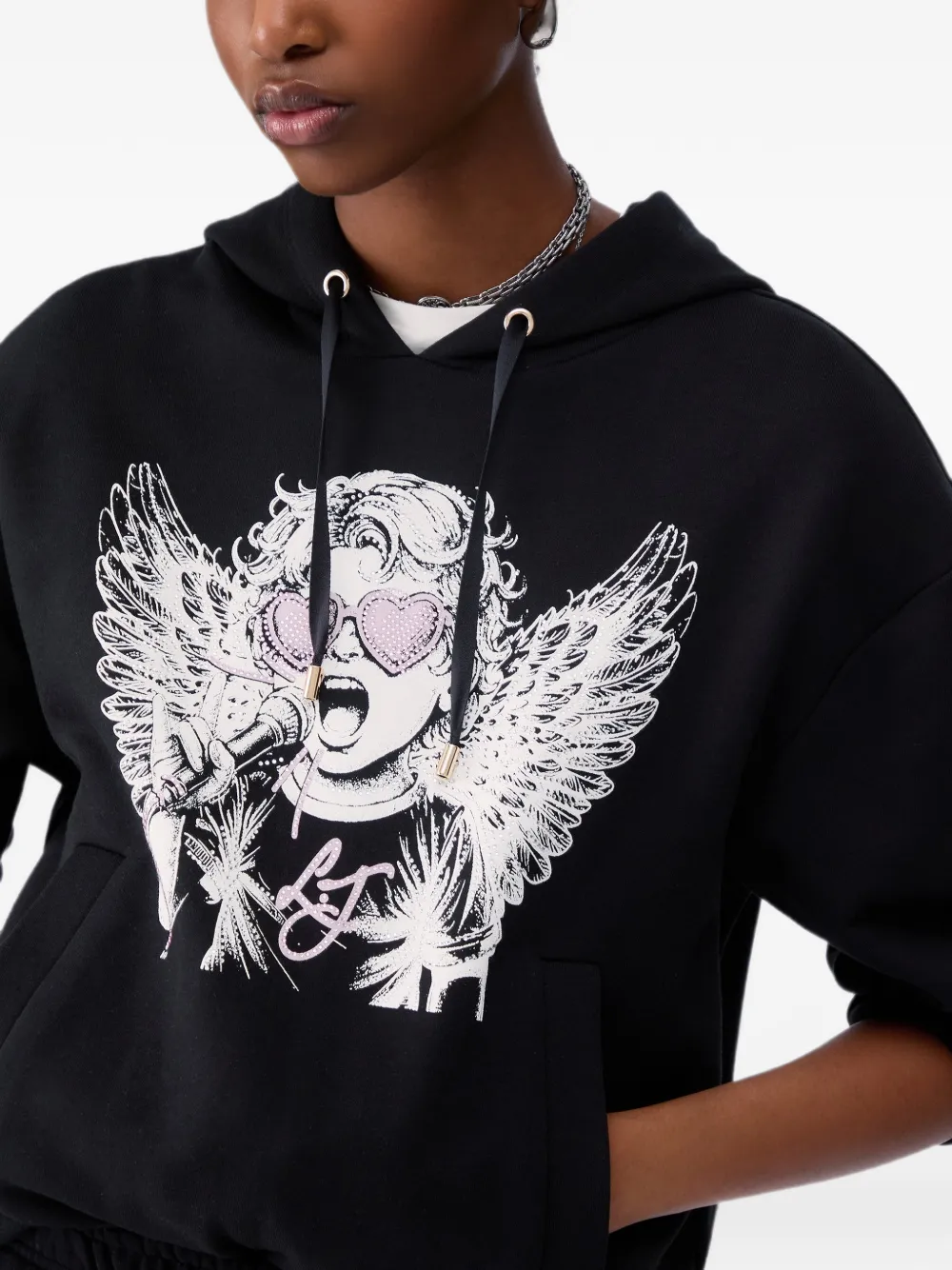 LIU JO Hoodie met print Zwart
