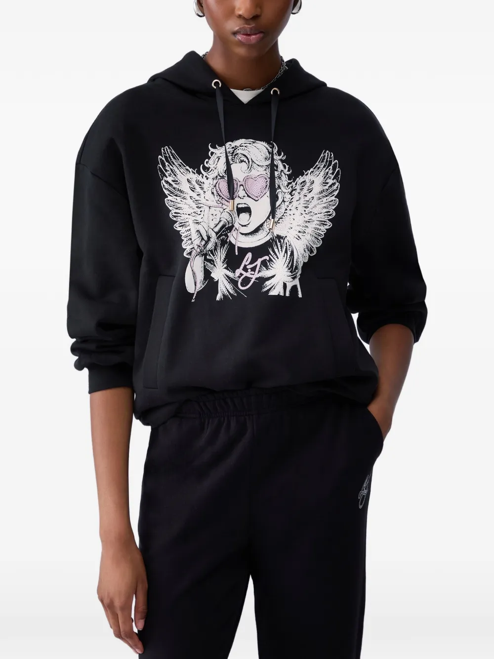 LIU JO Hoodie met print Zwart