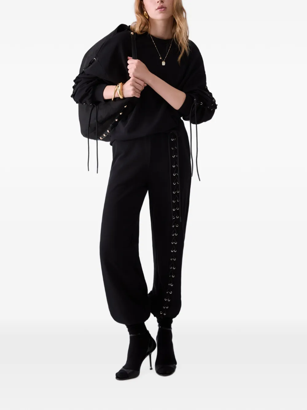 LIU JO Sweater met veters Zwart