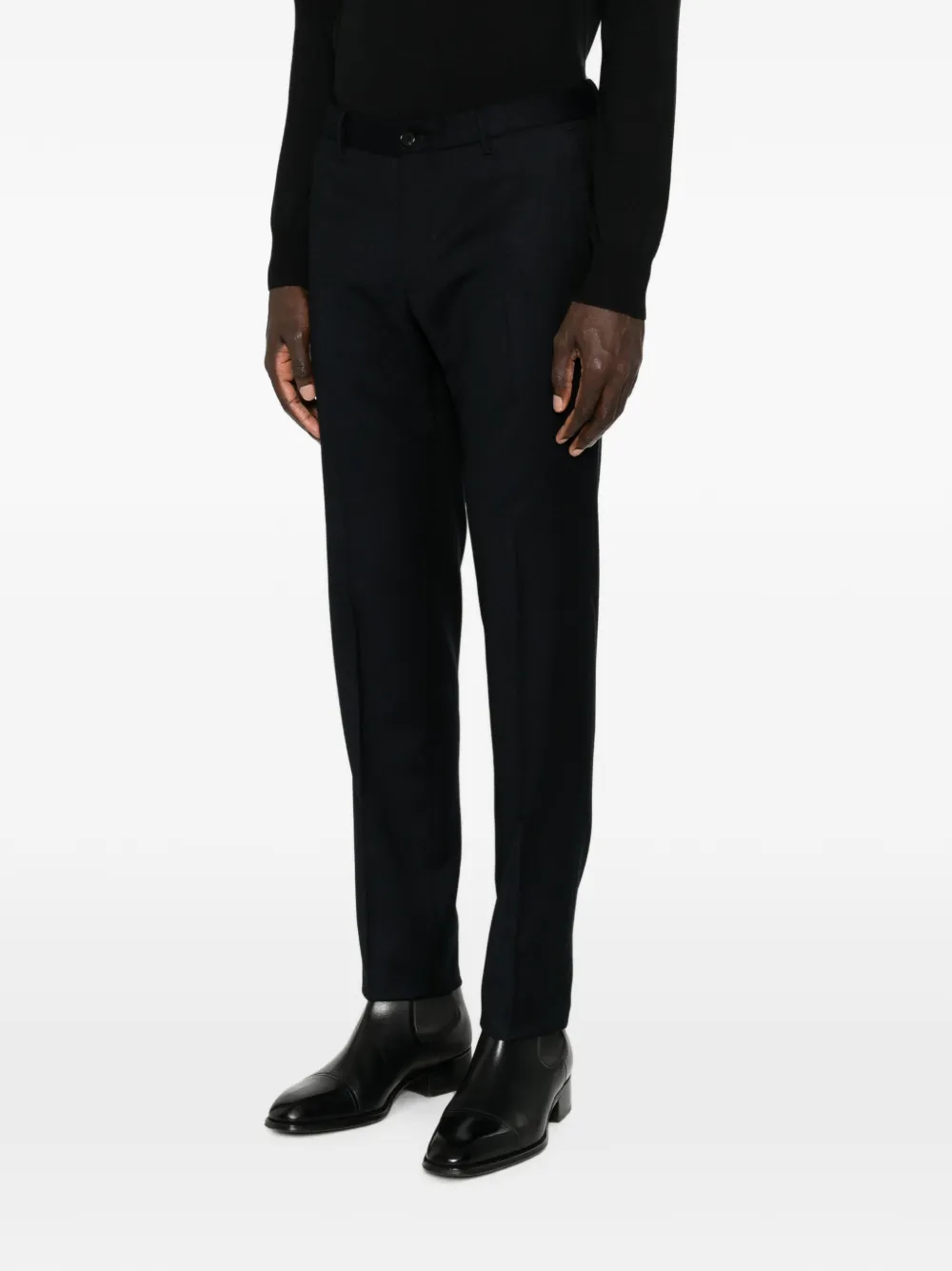 Incotex pressed-crease slim-fit trousers Zwart