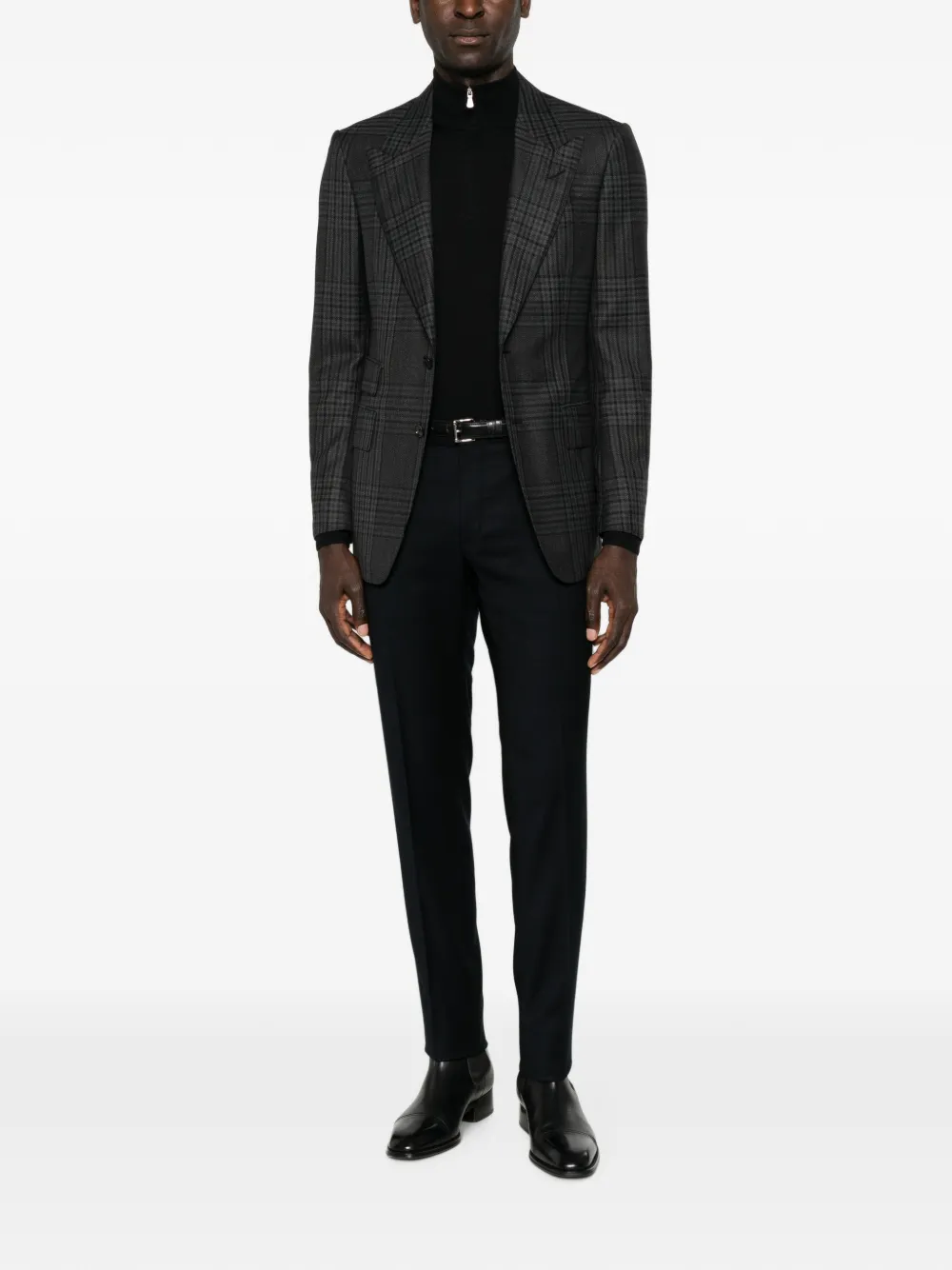 Incotex pressed-crease slim-fit trousers Zwart