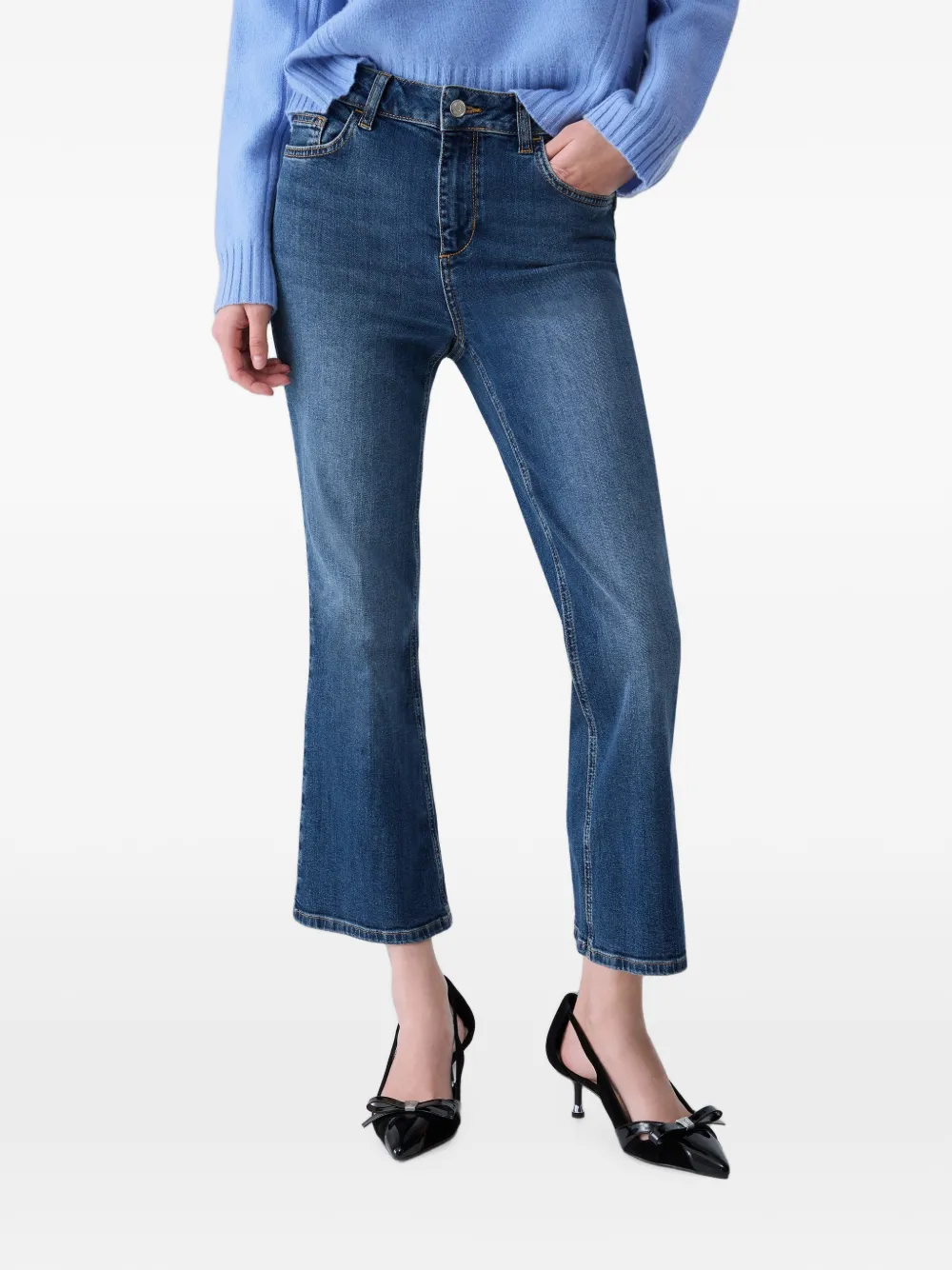LIU JO Bootcut jeans met stras Blauw