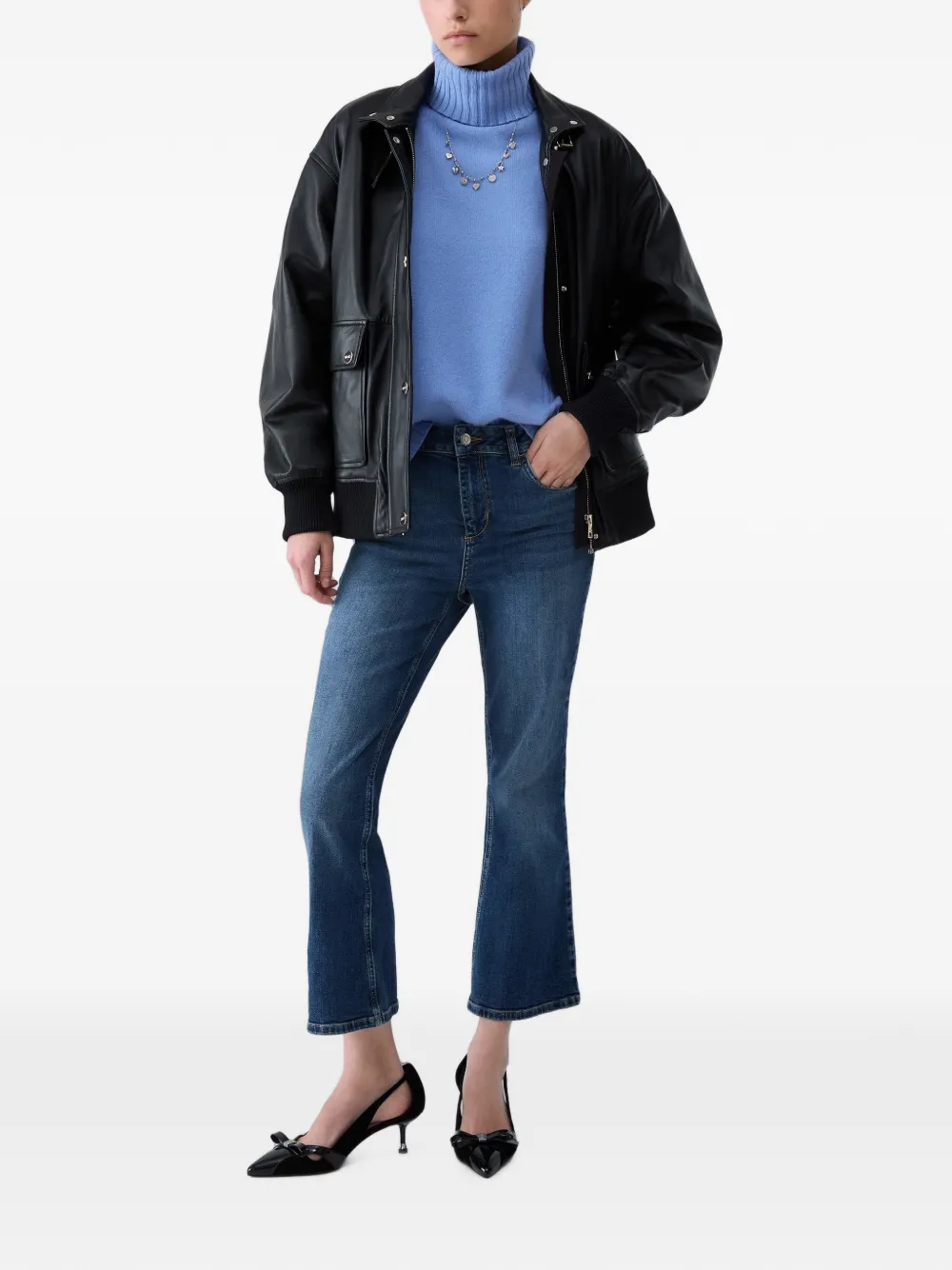LIU JO Bootcut jeans met stras Blauw
