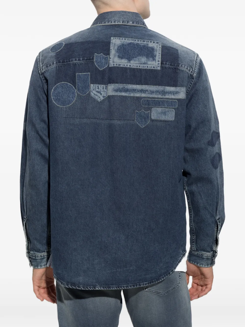 Diesel Overhemd met patchdetail Blauw