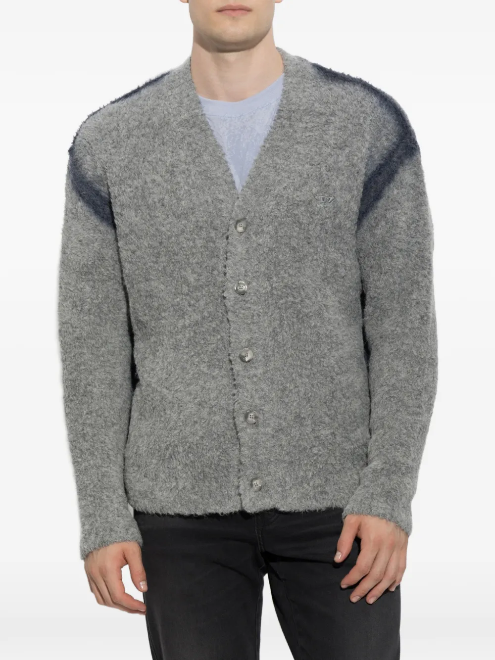 Diesel K-Remo geborsteld gebreid vest Grijs