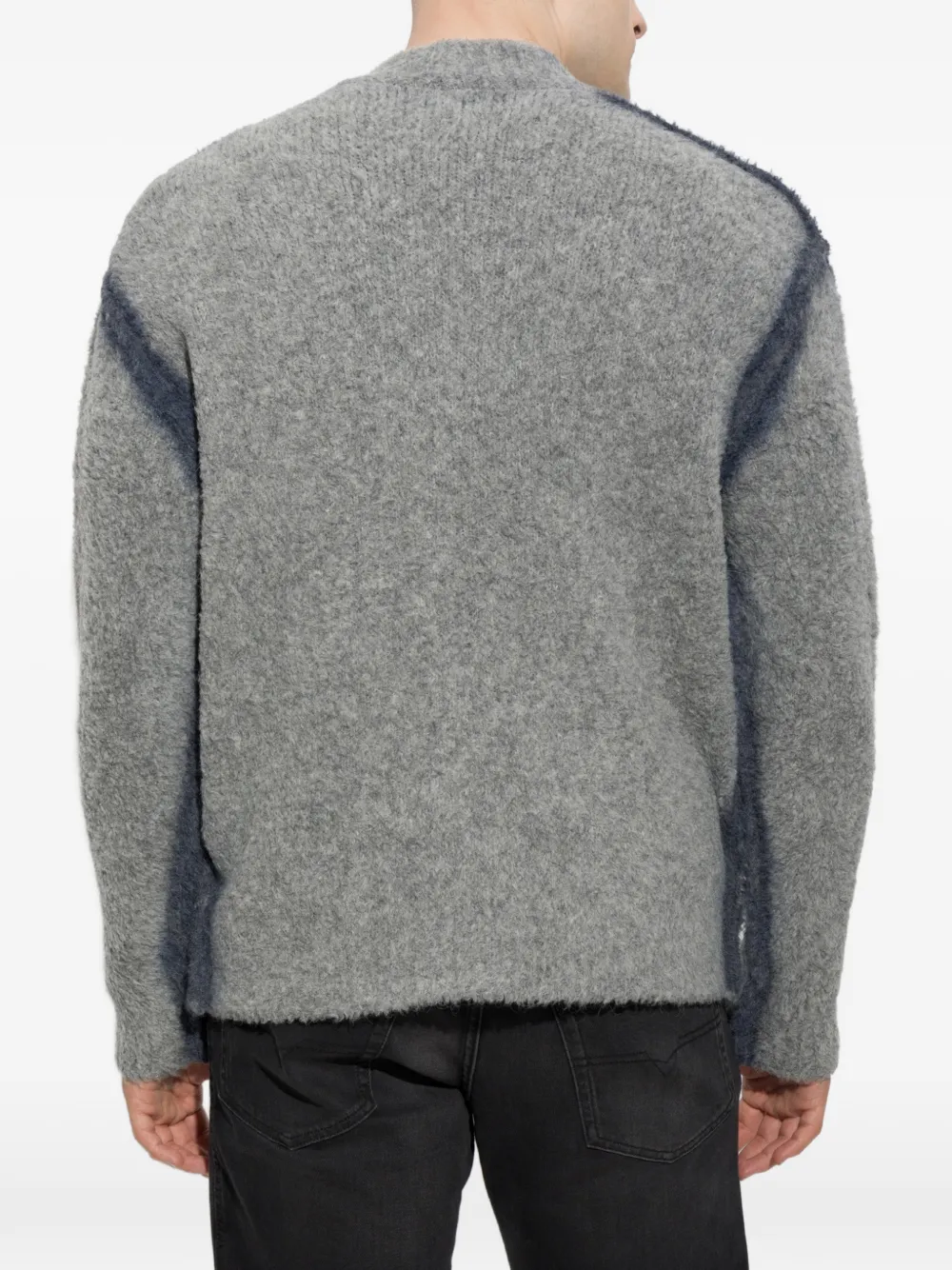 Diesel K-Remo geborsteld gebreid vest Grijs