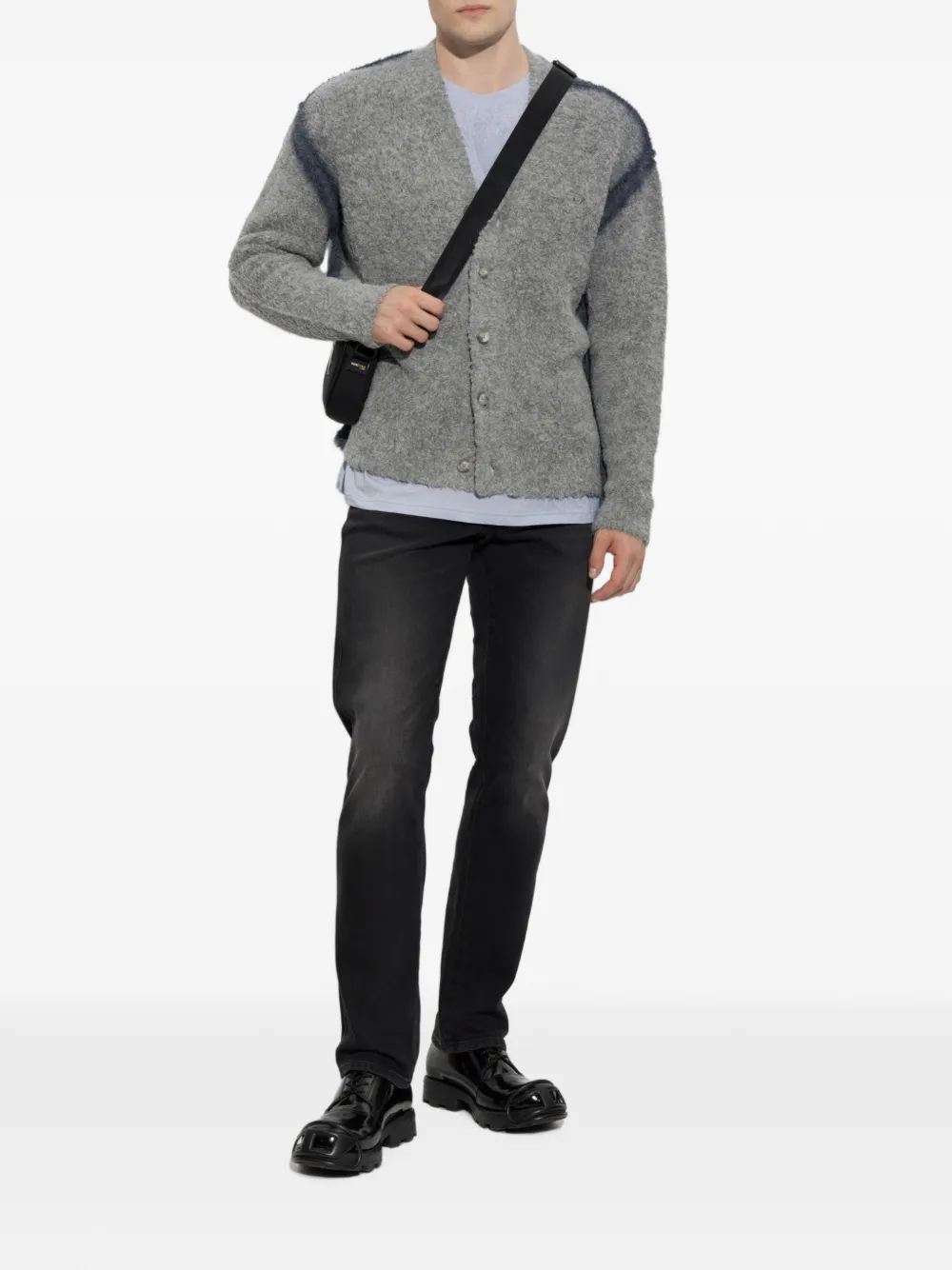 Diesel K-Remo geborsteld gebreid vest Grijs