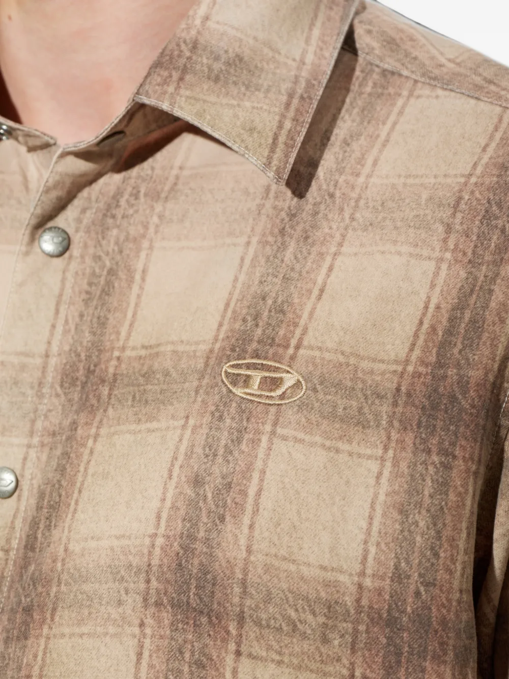 Diesel Overhemd met geborduurd logo Beige