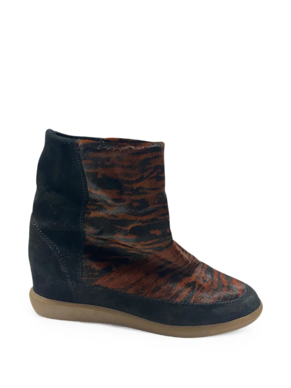 Isabel Marant Vintage tiger-print wedge ankle boots - Braun