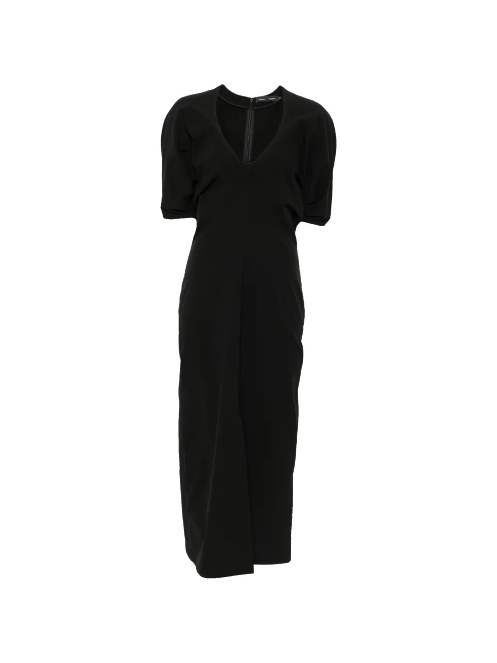 Proenza Schouler Scoop-neck Puff-sleeve Midi Dress In Black