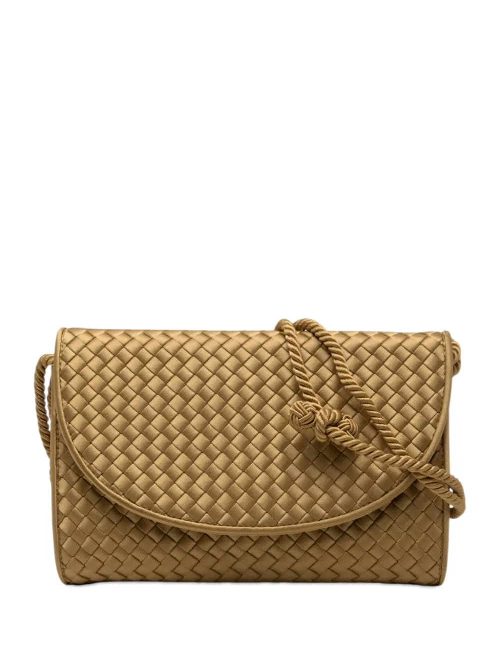 Bottega Veneta Pre-Owned 2012-2026 Satin Intrecciato Flap shoulder bag - Gold